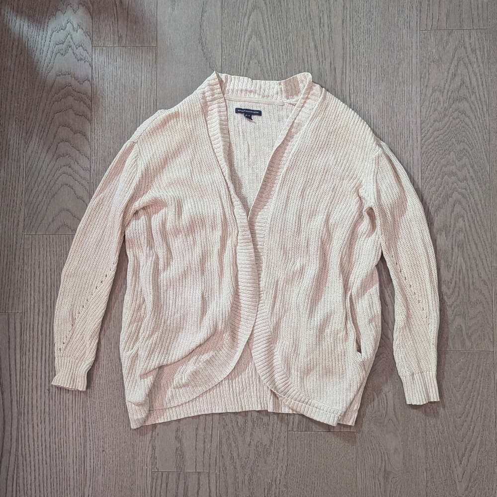 American Eagle Cream Knit Cardigan